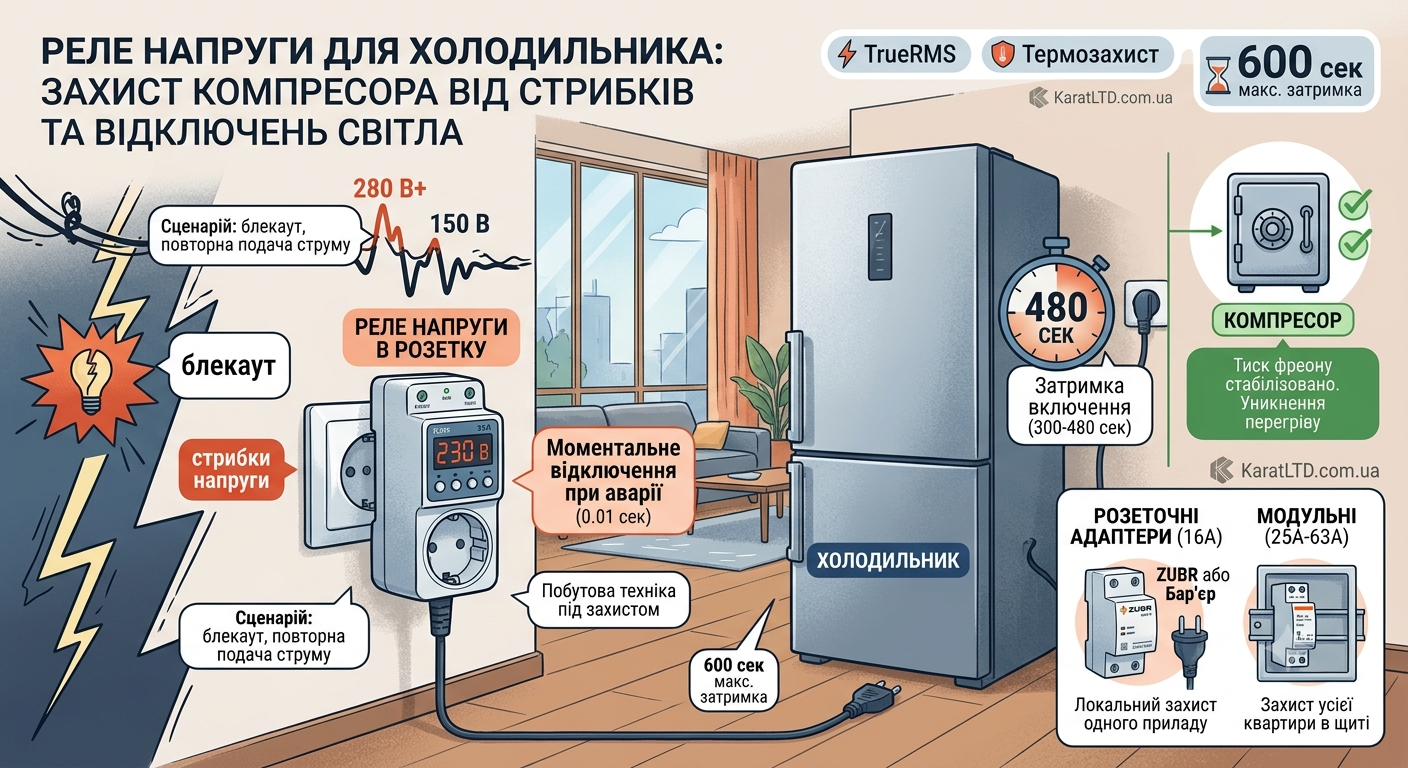 купити реле напруги для холодильника на Карат ЛТД